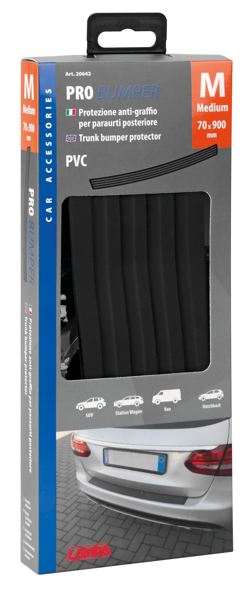 Pro Bumper, protezione antigraffio universale per paraurti posteriore - M - 70x900 mm