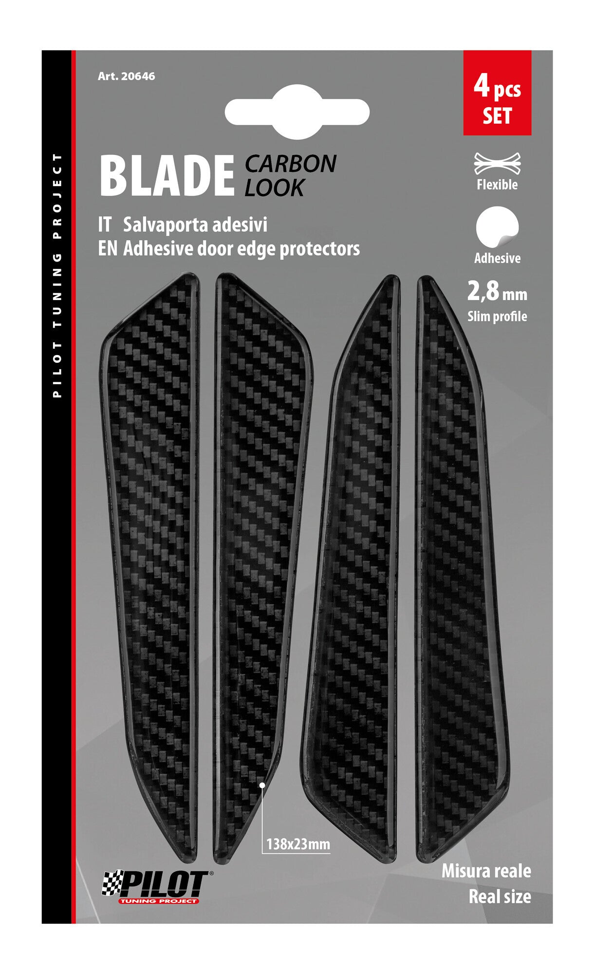 Blade, set 4 salvaporta adesivi - Carbon Look