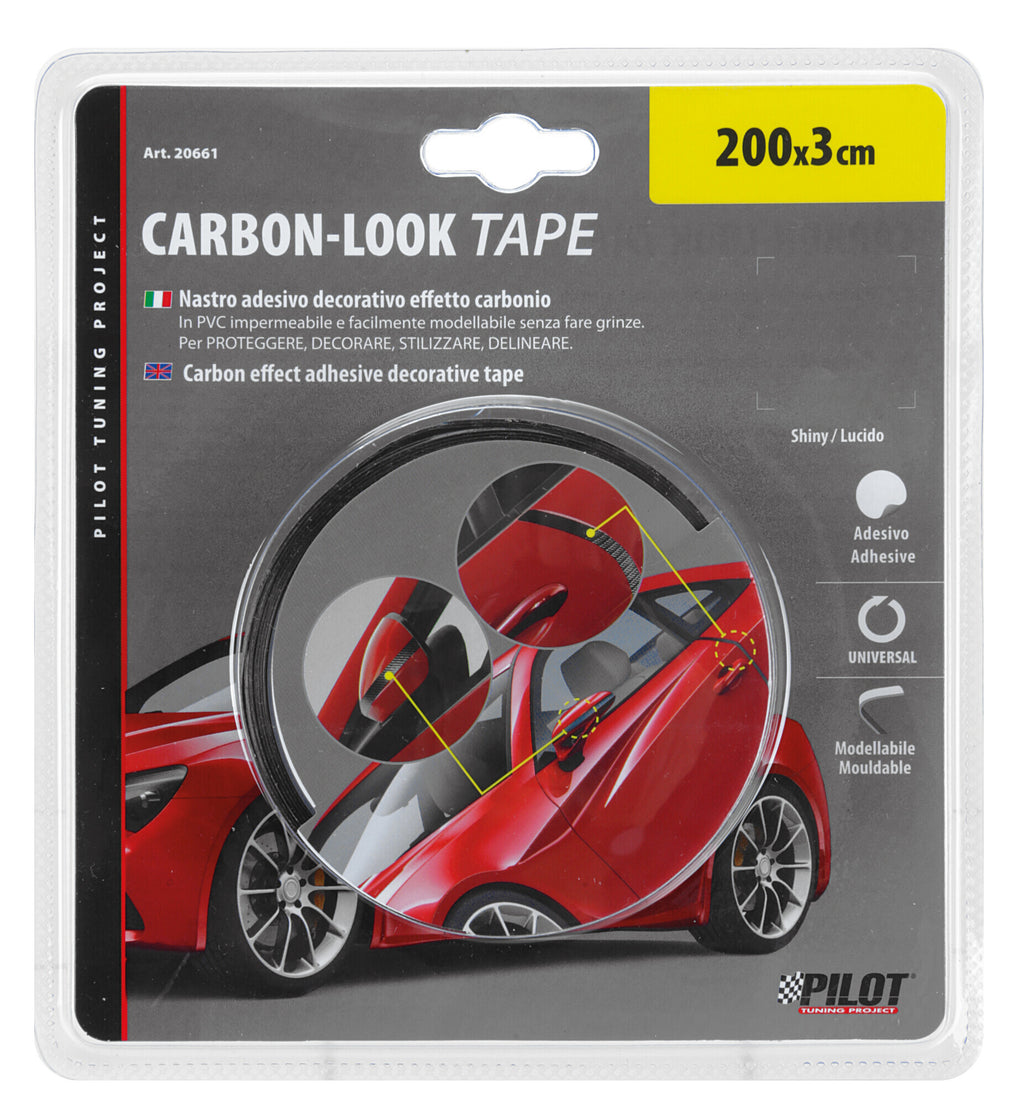 Carbon-Look Tape, nastro adesivo decorativo effetto carbonio - 200x3 cm