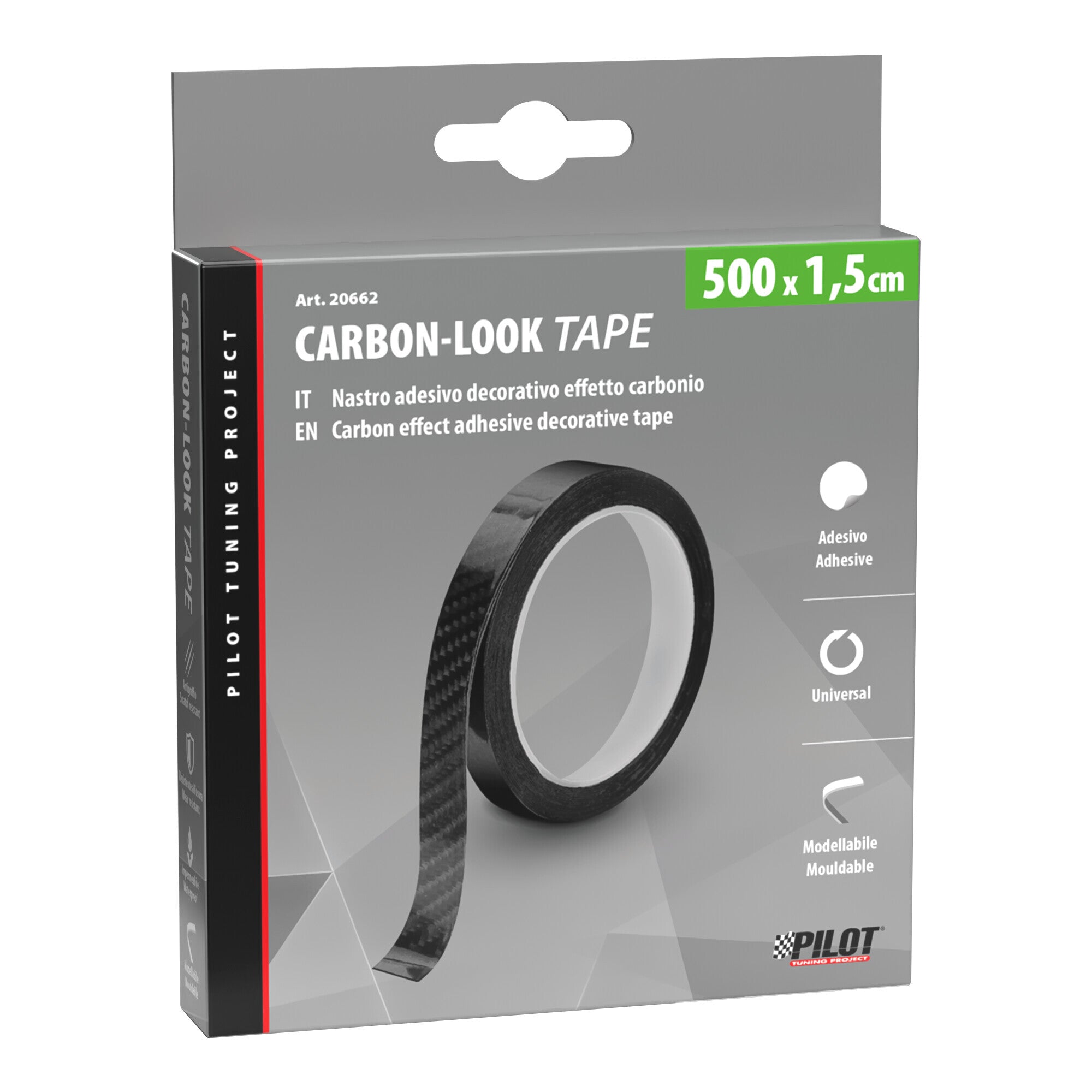 Carbon-Look Tape, nastro adesivo decorativo effetto carbonio - 500x1,5 cm