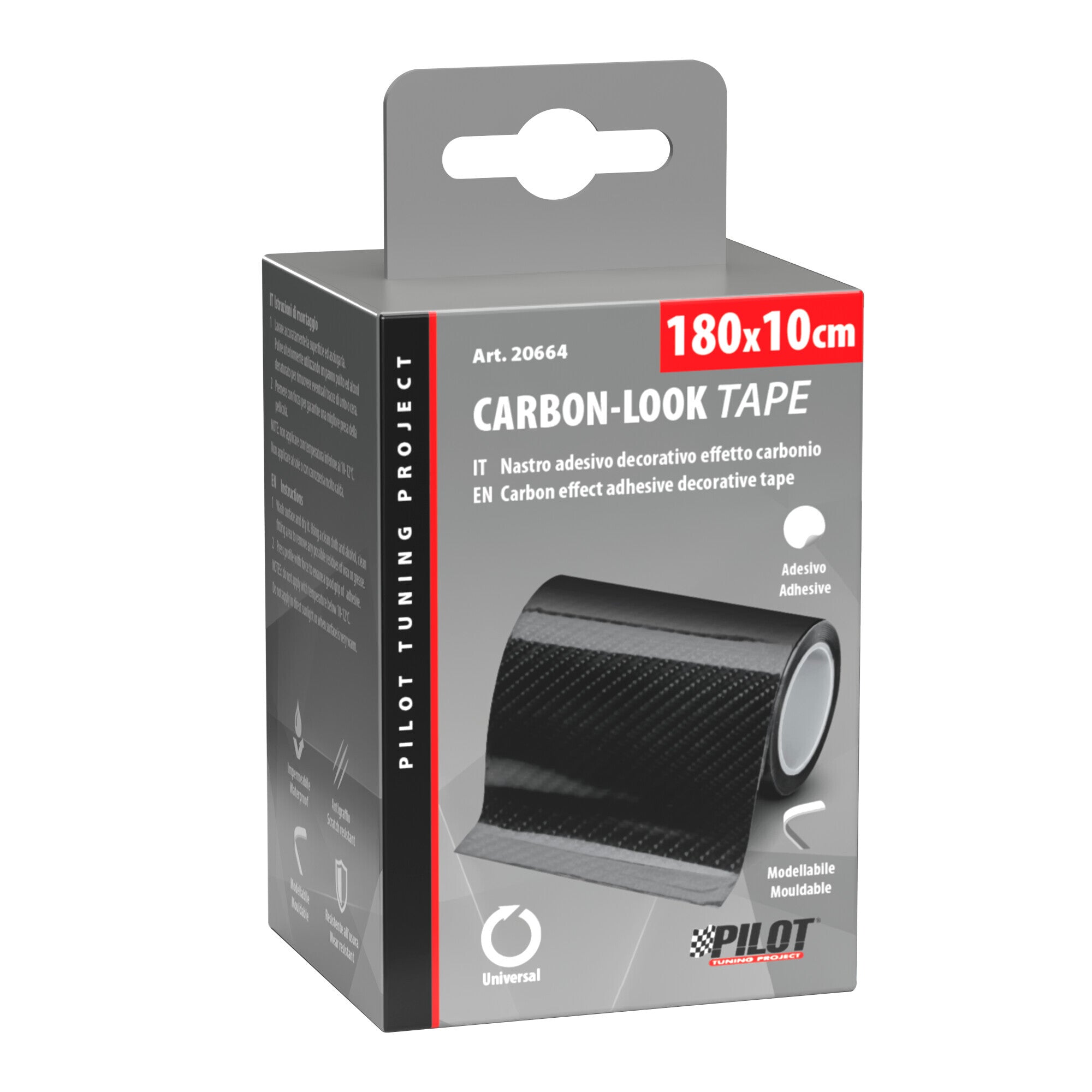 Carbon-Look Tape, nastro adesivo decorativo effetto carbonio - 180x10 cm