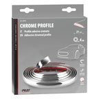 Profilo adesivo cromato - 4 m - 21 mm