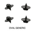 Set 4 clip fissaggio tappeti - Ovale - Universale