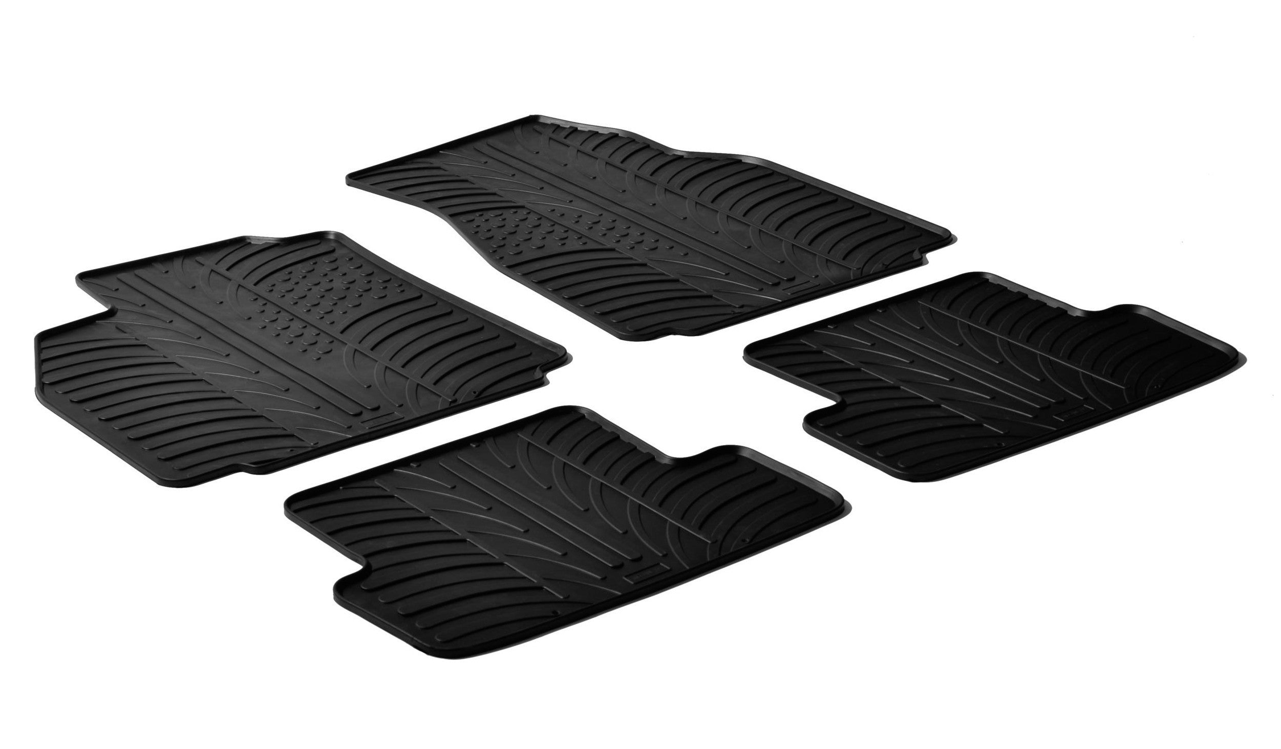 Set tappeti su misura in gomma - compatibile per Renault Megane II 3p (10/02>10/08) - Renault Megane II 4p (10/03>10/08) - Renault Megane II 5p (10/02>10/08) - Renault Megane II Grandtour (09/03>08/09) - Renault Thalia (11/08>06/14)
