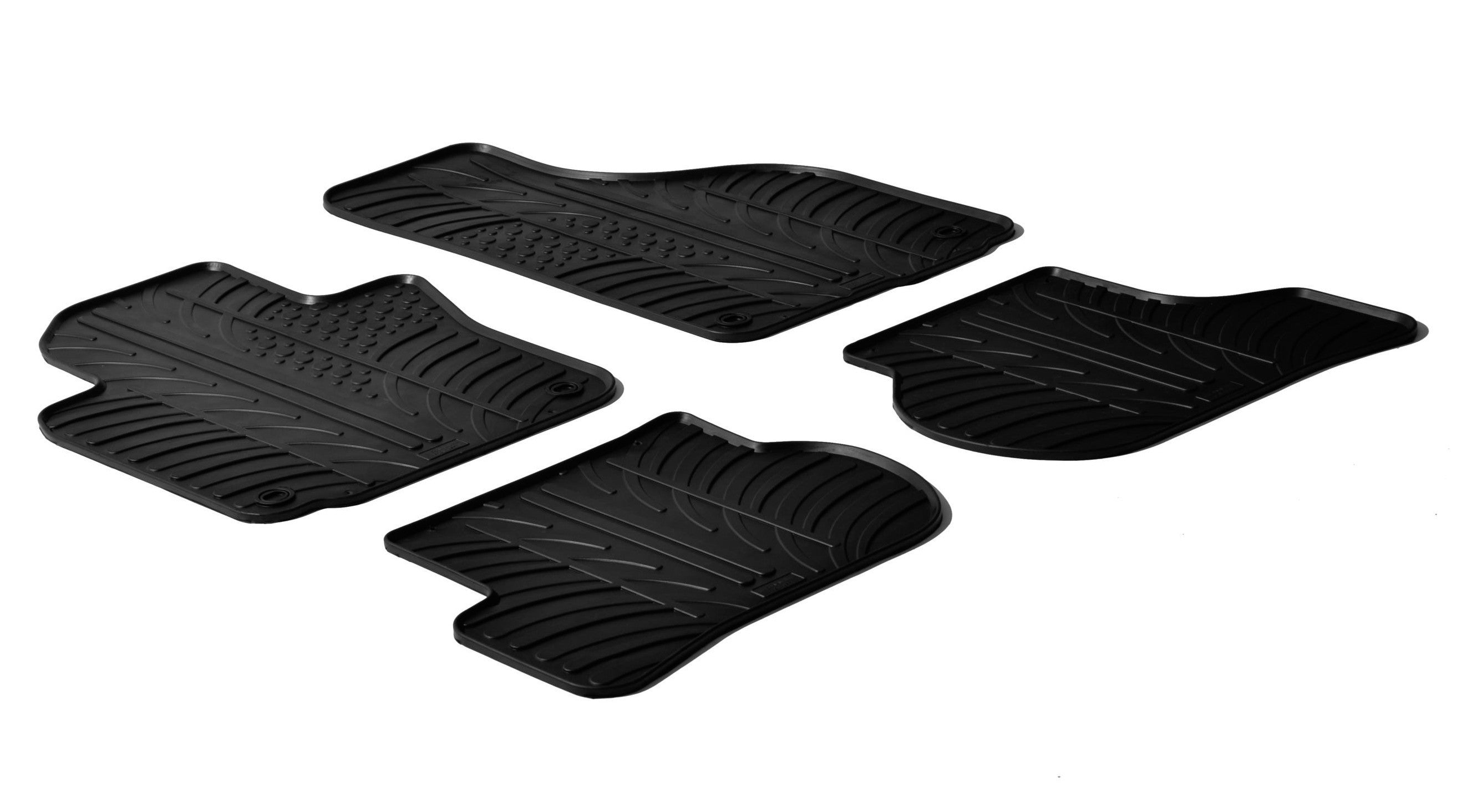 Set tappeti su misura in gomma - compatibile per Volkswagen Golf V 3p (11/03>10/08) fix tondi integrati - Volkswagen Golf V 5p (11/03>10/08) fix tondi integrati - Volkswagen Golf V Variant (05/07>09/09) fix tondi integrati - Volkswagen Golf VI 3p (11/0...