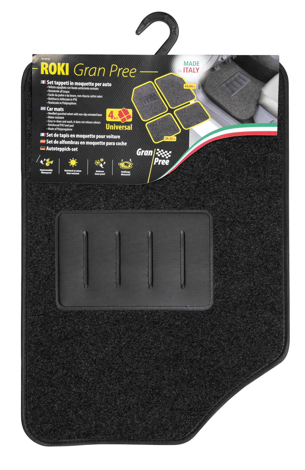 Roki Gran Pree, serie tappeti in moquette universali, 4 pz