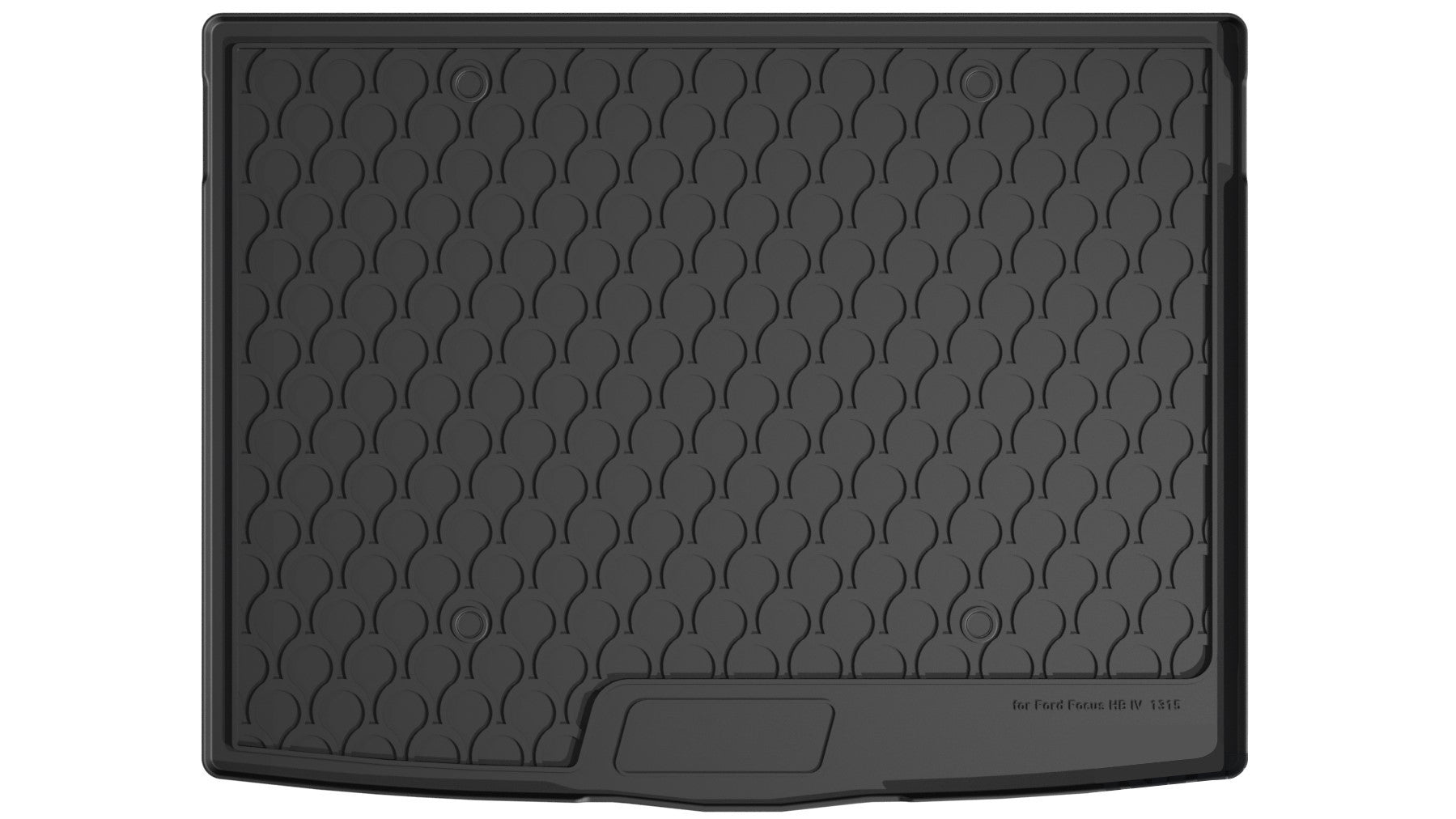 Vasca baule su misura in gomma sintetica - compatibile per Ford Focus 5p (06/18>) baule alto, con ruota di scorta