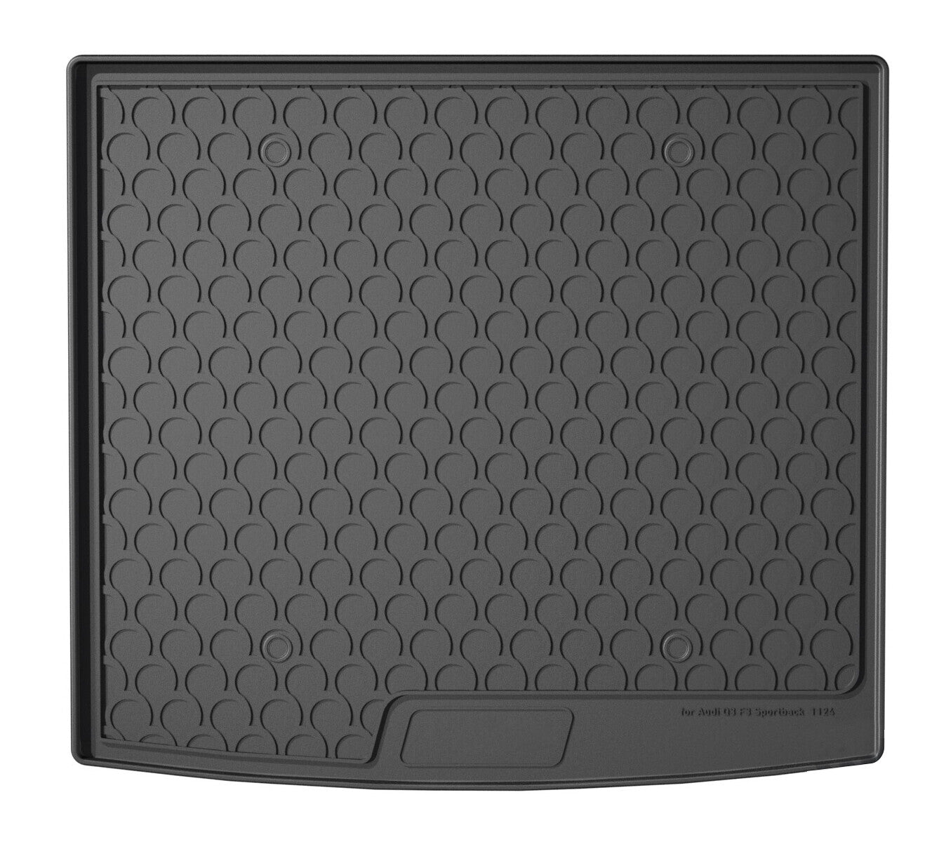 Vasca baule su misura in gomma sintetica - compatibile per Audi Q3 Sportback (10/19>07/25) baule alto, panca post. scorrevole