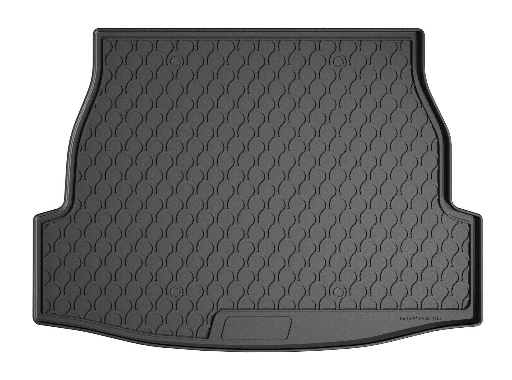 Vasca baule su misura in gomma sintetica - compatibile per Toyota Rav4 (03/19>12/25) baule alto, con ruota di scorta, no Phev