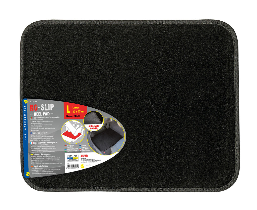 No-Slip, tappetino battitacco in moquette - L - Nero