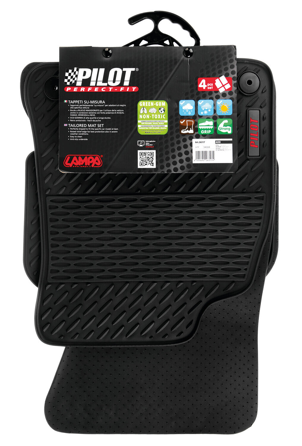 Pilot, set tappeti su misura in eco gomma - compatibile per Audi A4 4p (11/07>10/15) - Audi A4 Allroad (04/09>05/16) - Audi A4 Avant (05/08>10/15) - Audi A5 Sportback (09/09>07/15)