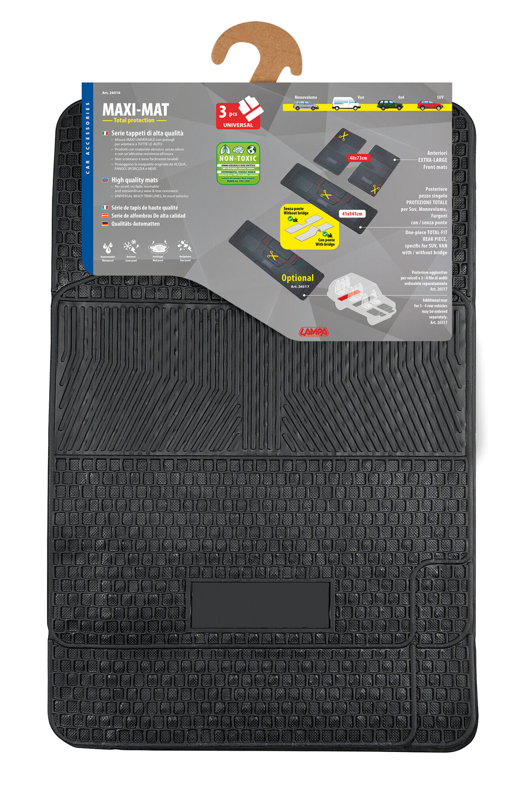 Maxi-Mat, serie tappeti universali in pvc 3 pezzi