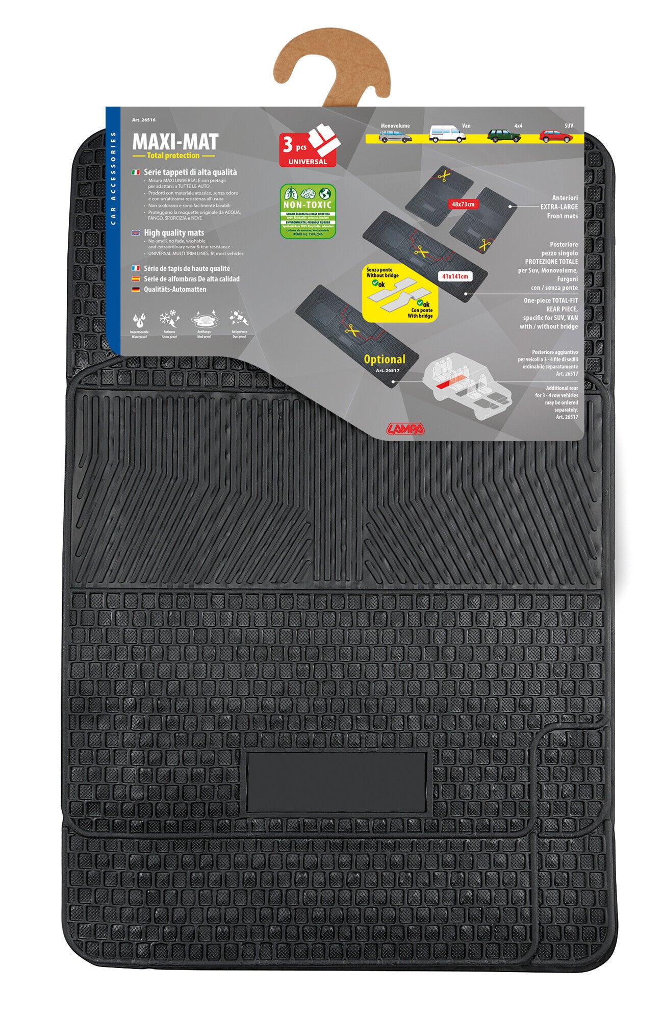 Maxi-Mat, serie tappeti universali in pvc 3 pezzi