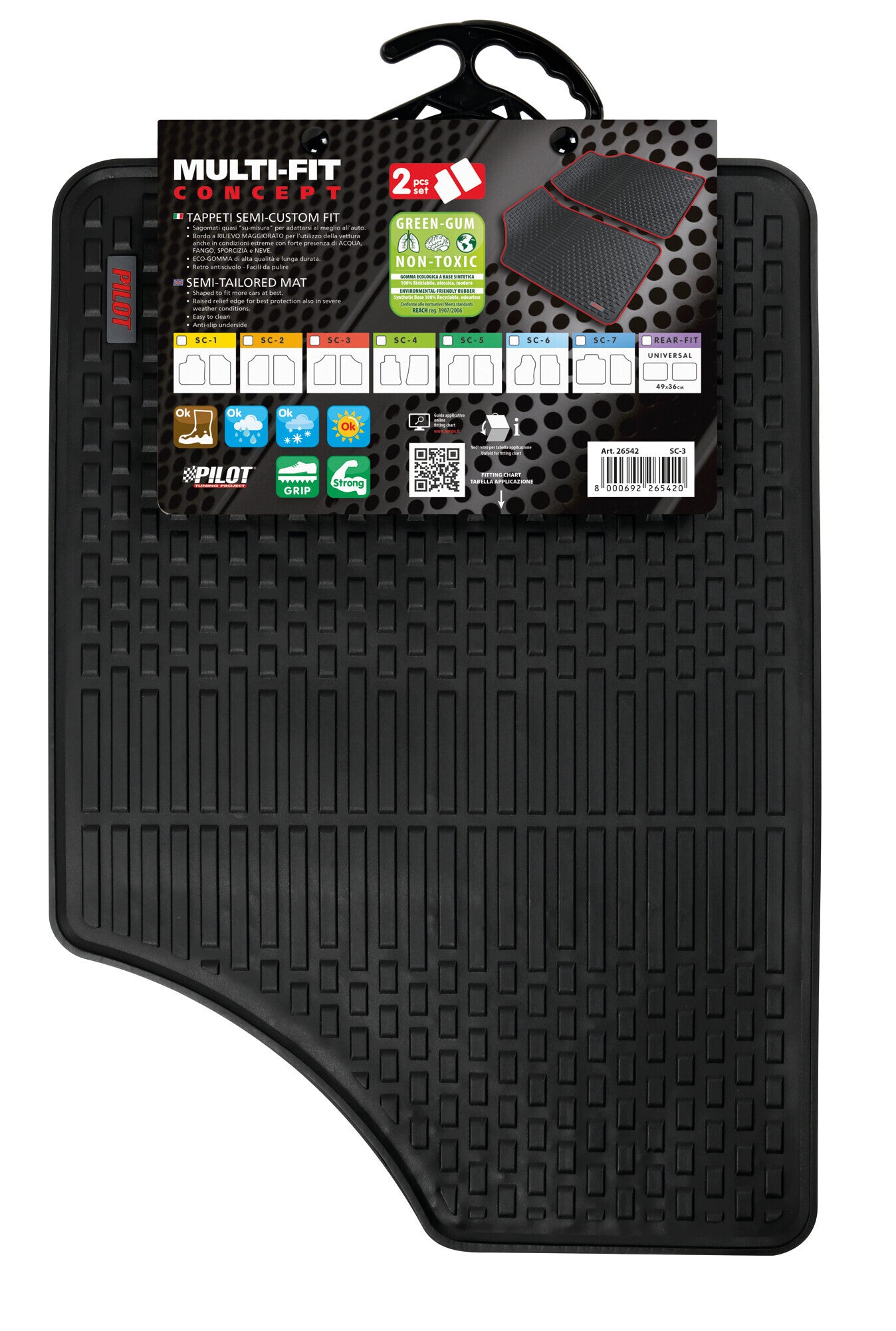 Multi-Fit Concept, tappeti semi-custom-fit, 2 pz - SC-3 - Anteriore