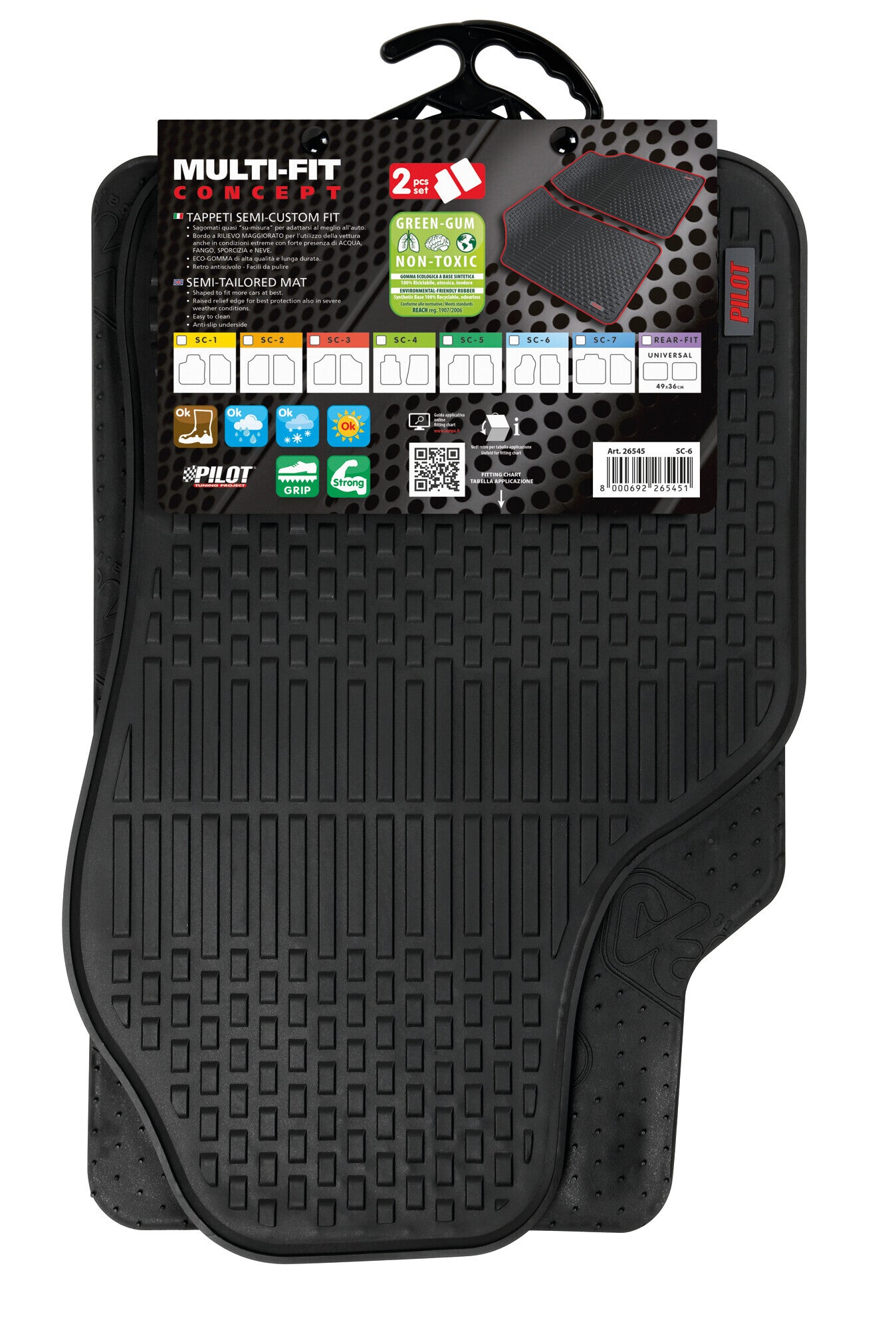 Multi-Fit Concept, tappeti semi-custom-fit, 2 pz - SC-6 - Anteriore