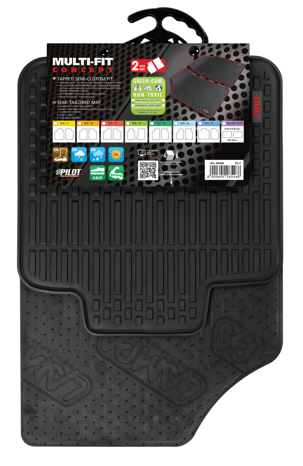 Multi-Fit Concept, tappeti semi-custom-fit, 2 pz - SC-7 - Anteriore