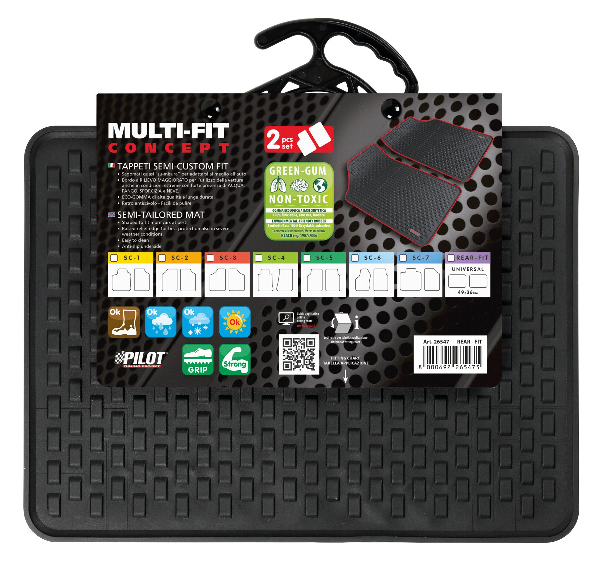 Multi-Fit Concept, tappeti semi-custom-fit, 2 pz - REAR-FIT - Posteriore