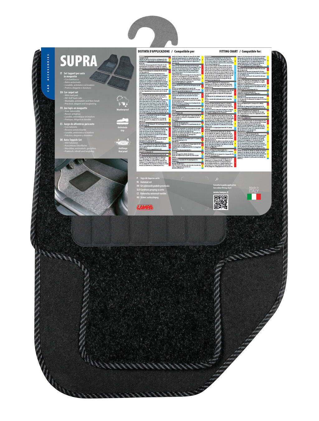 Supra, serie tappeti 4 pezzi - C - Antracite