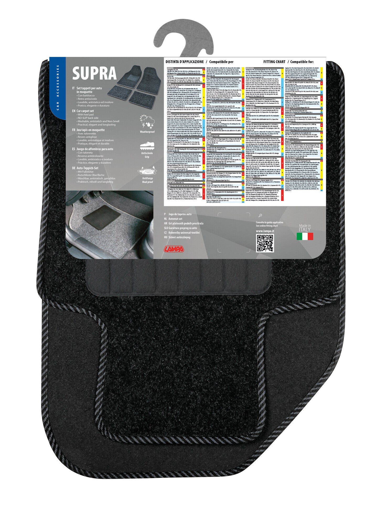 Supra, serie tappeti 4 pezzi - C - Antracite