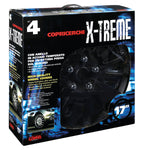 C-071, X-Treme - Set 4 copricerchi - Ø 17" - Nero opaco