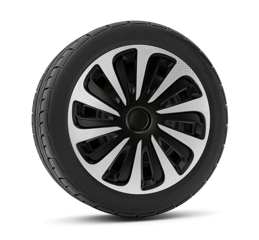 Kojin Carbon Silver-Black - Set 4 copricerchi - Ø 13"