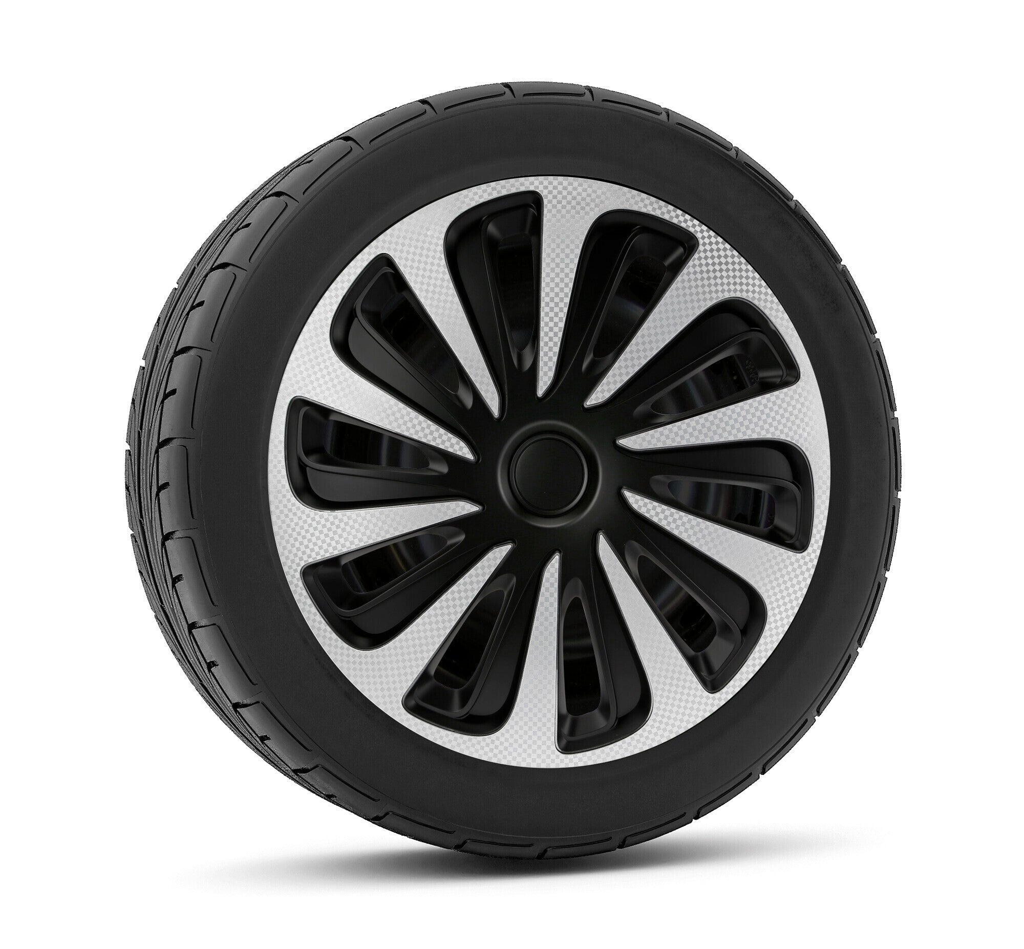 Kojin Carbon Silver-Black - Set 4 copricerchi - Ø 13"