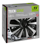 Kojin Carbon Silver-Black - Set 4 copricerchi - Ø 13"