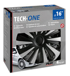 Kojin Carbon Silver-Black - Set 4 copricerchi - Ø 16"