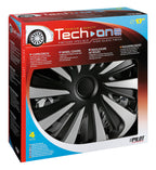 Kojin Carbon Silver-Black - Set 4 copricerchi - Ø 17"