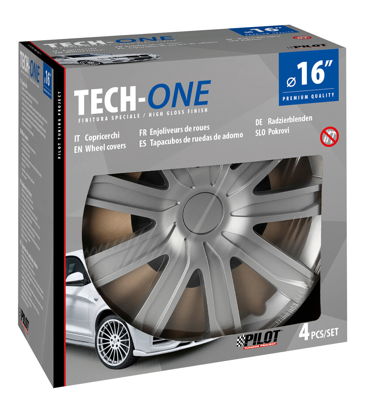 Raze Silver - Set 4 copricerchi - Ø 16"
