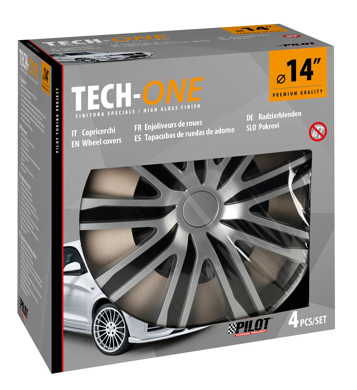 Raze Silver/Black - Set 4 copricerchi - Ø 14"