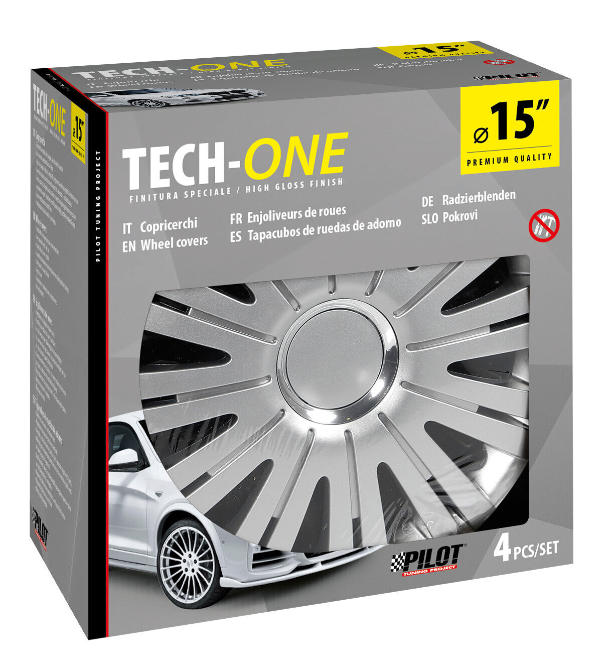 Active Silver - Set 4 copricerchi - Ø 15"
