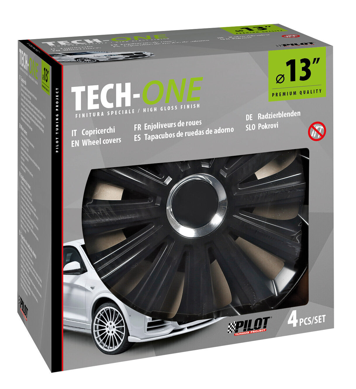 Trend Black - Set 4 copricerchi - Ø 13"