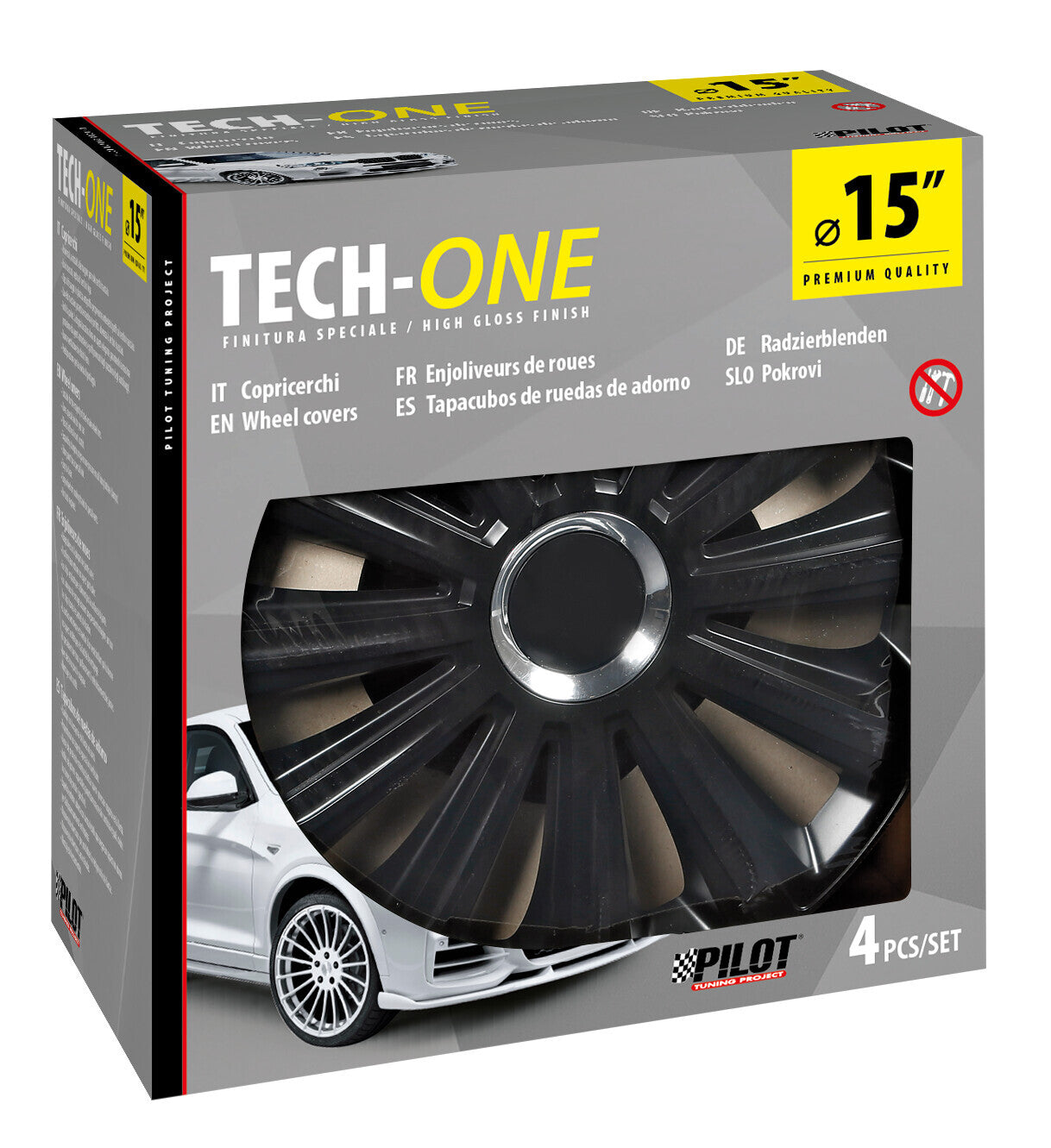 Trend Black - Set 4 copricerchi - Ø 15"