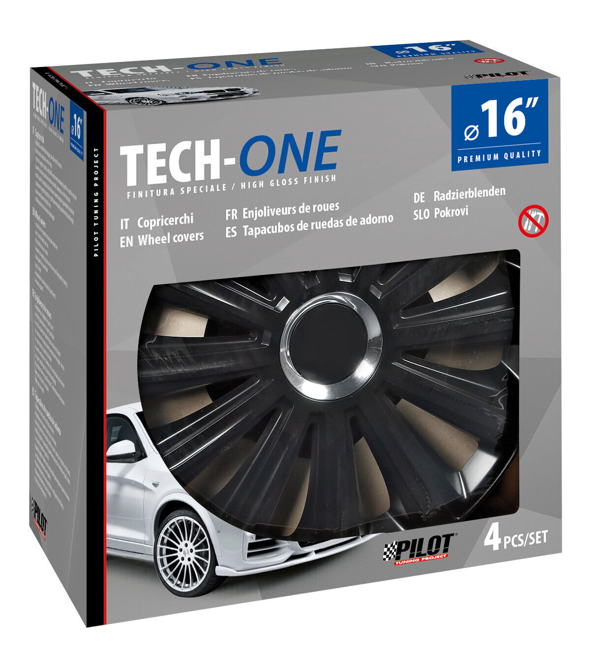 Trend Black - Set 4 copricerchi - Ø 16"