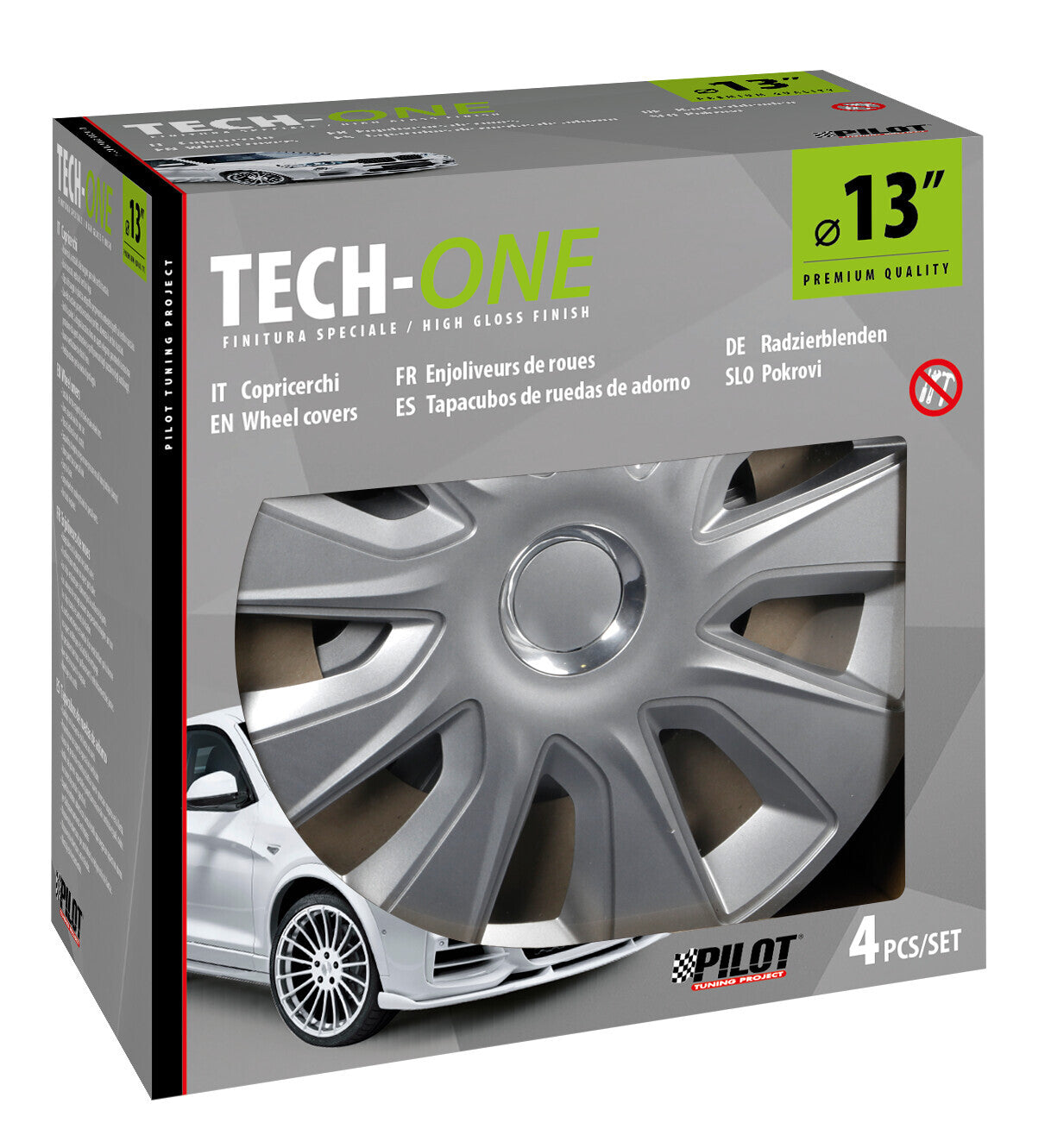 Stratos RC Silver - Set 4 copricerchi - Ø 13"