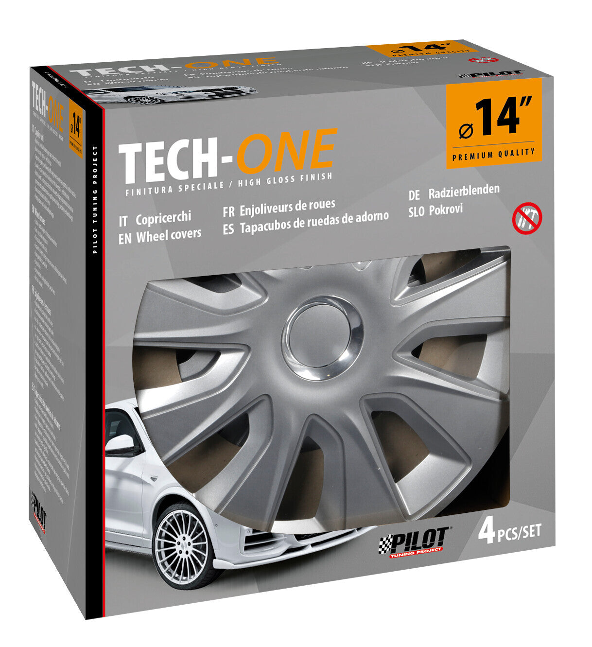 Stratos RC Silver - Set 4 copricerchi - Ø 14"