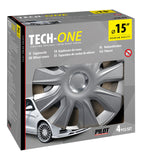 Stratos RC Silver - Set 4 copricerchi - Ø 15"
