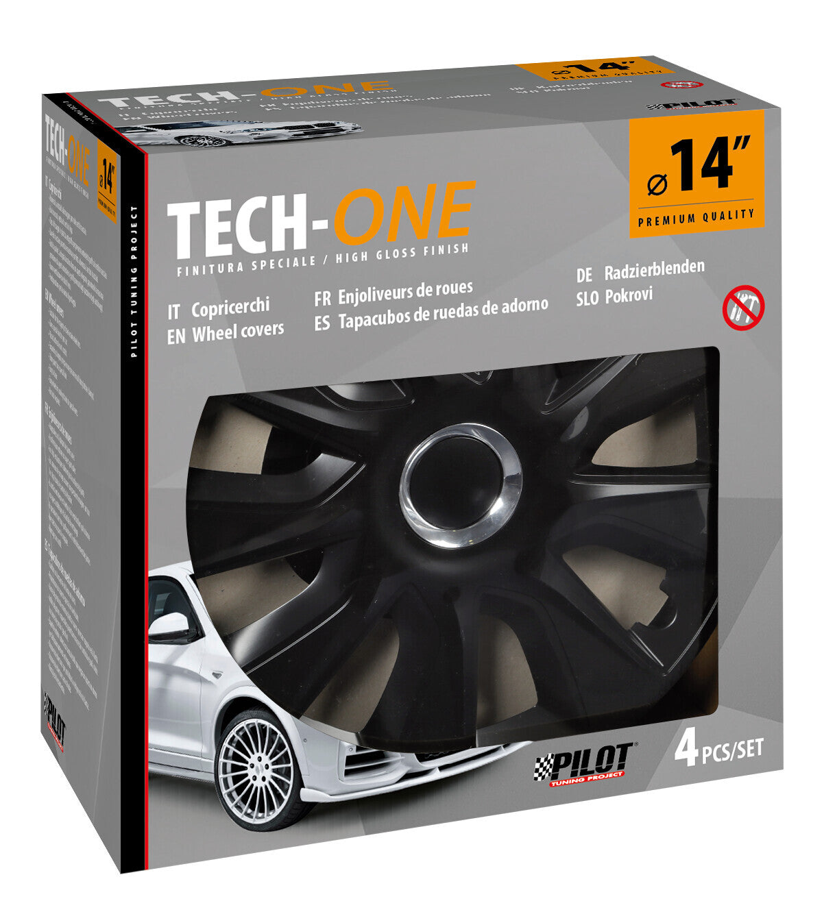 Stratos RC Black - Set 4 copricerchi - Ø 14"
