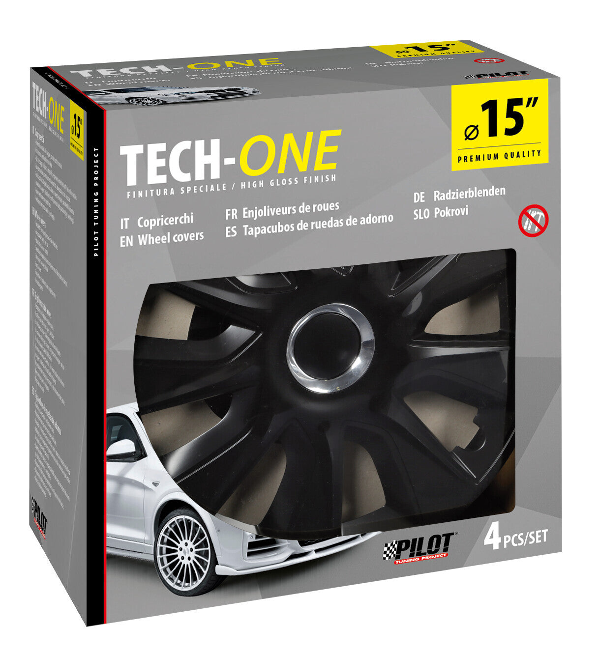 Stratos RC Black - Set 4 copricerchi - Ø 15"