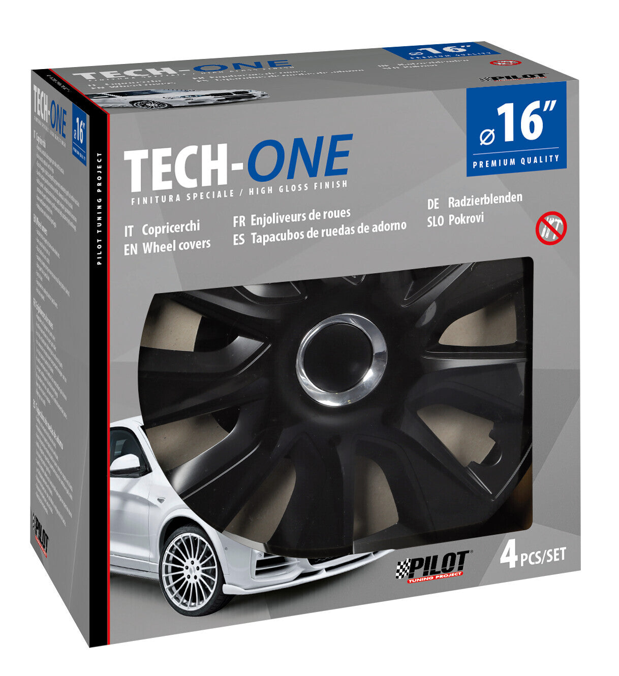 Stratos RC Black - Set 4 copricerchi - Ø 16"