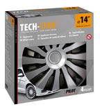 Sepang Silver & Black - Set 4 copricerchi - Ø 14"