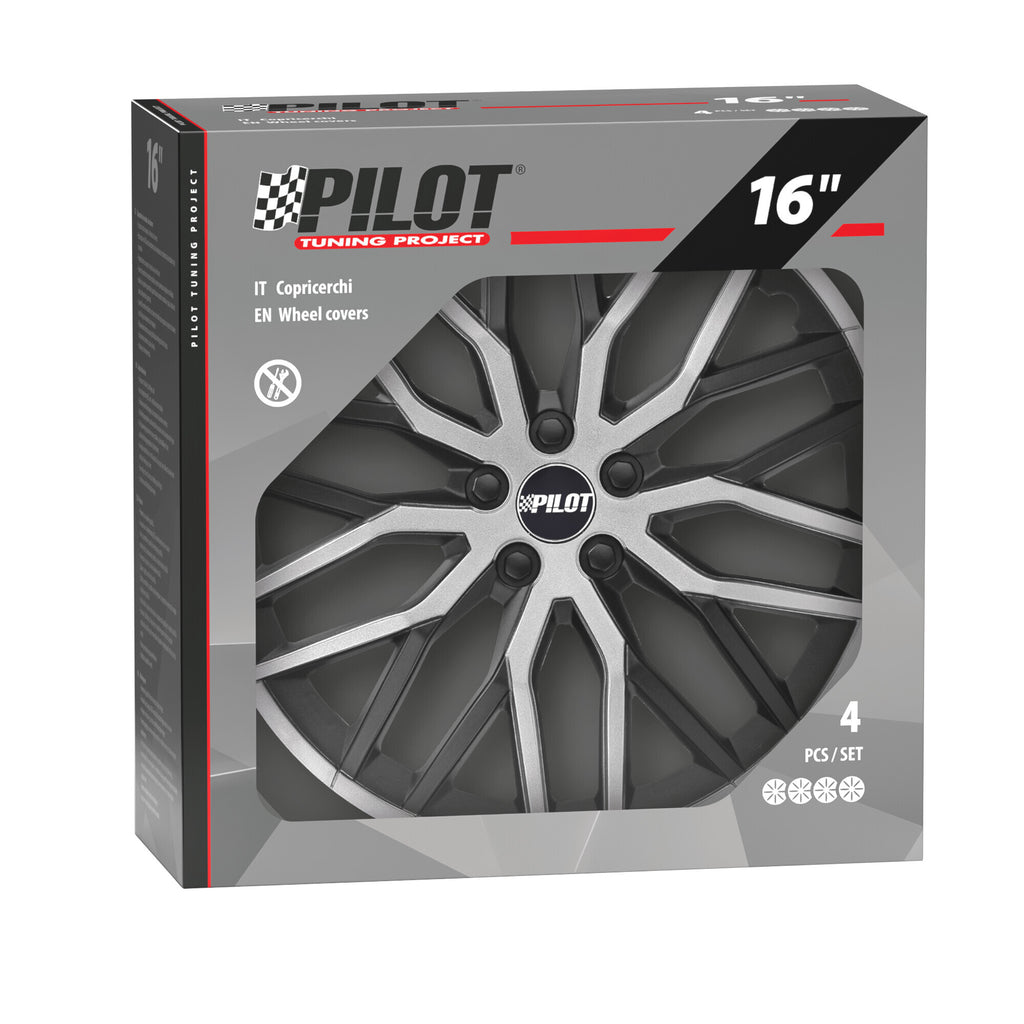 Speedster - Set 4 copricerchi - 16" - Nero/Argento