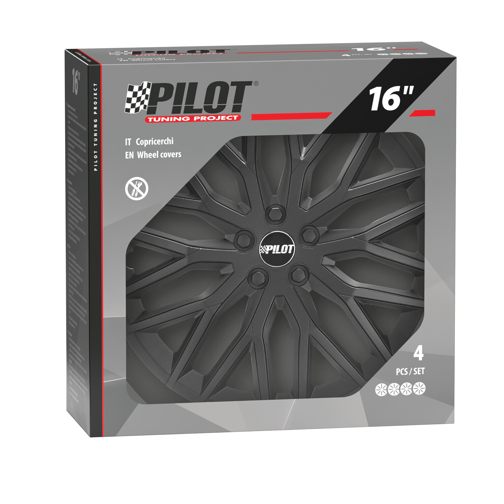 Speedster - Set 4 copricerchi - 16" - Nero