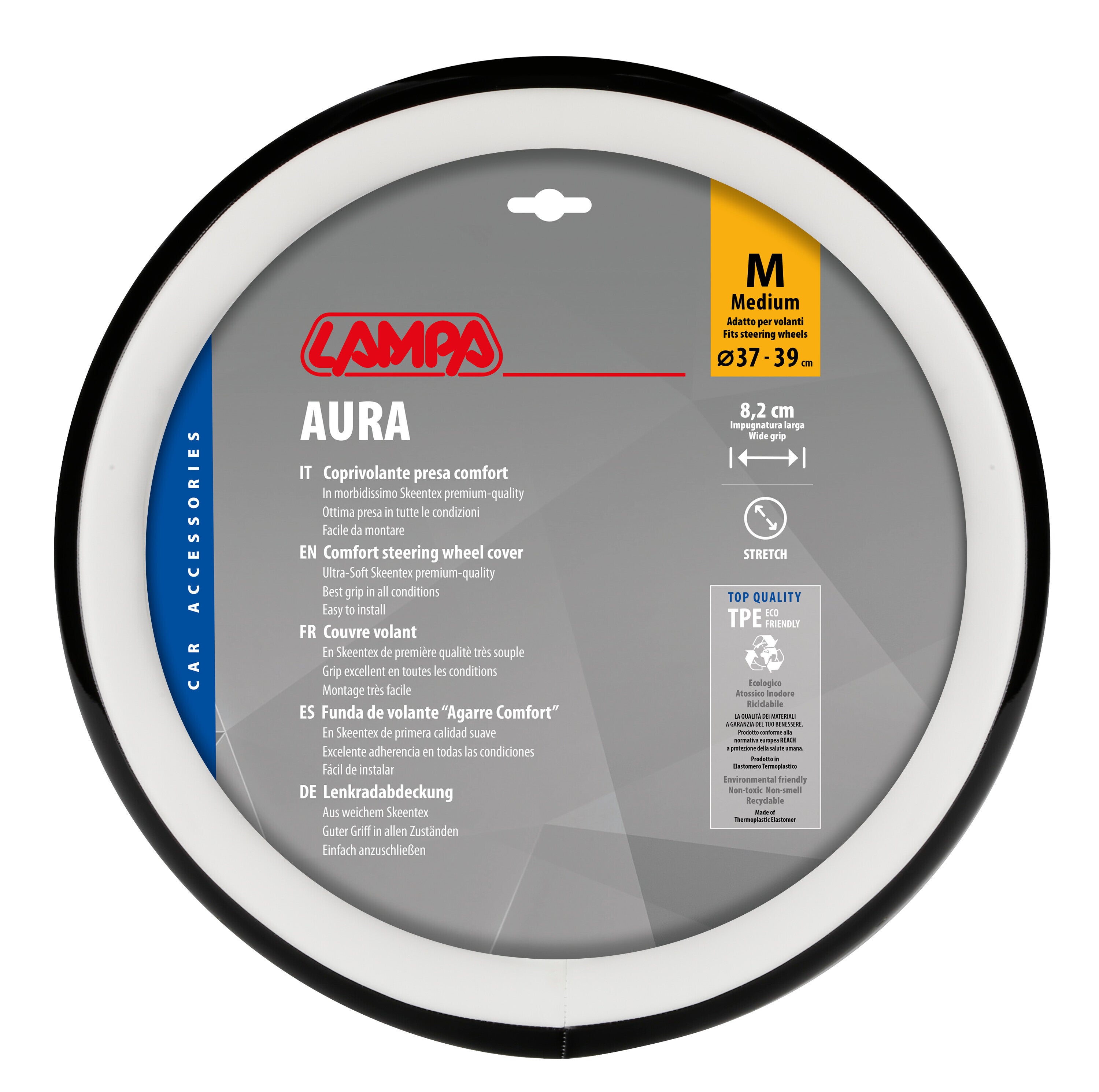 Aura, coprivolante in Skeentex - M - Ø 37/39 cm - Bianco