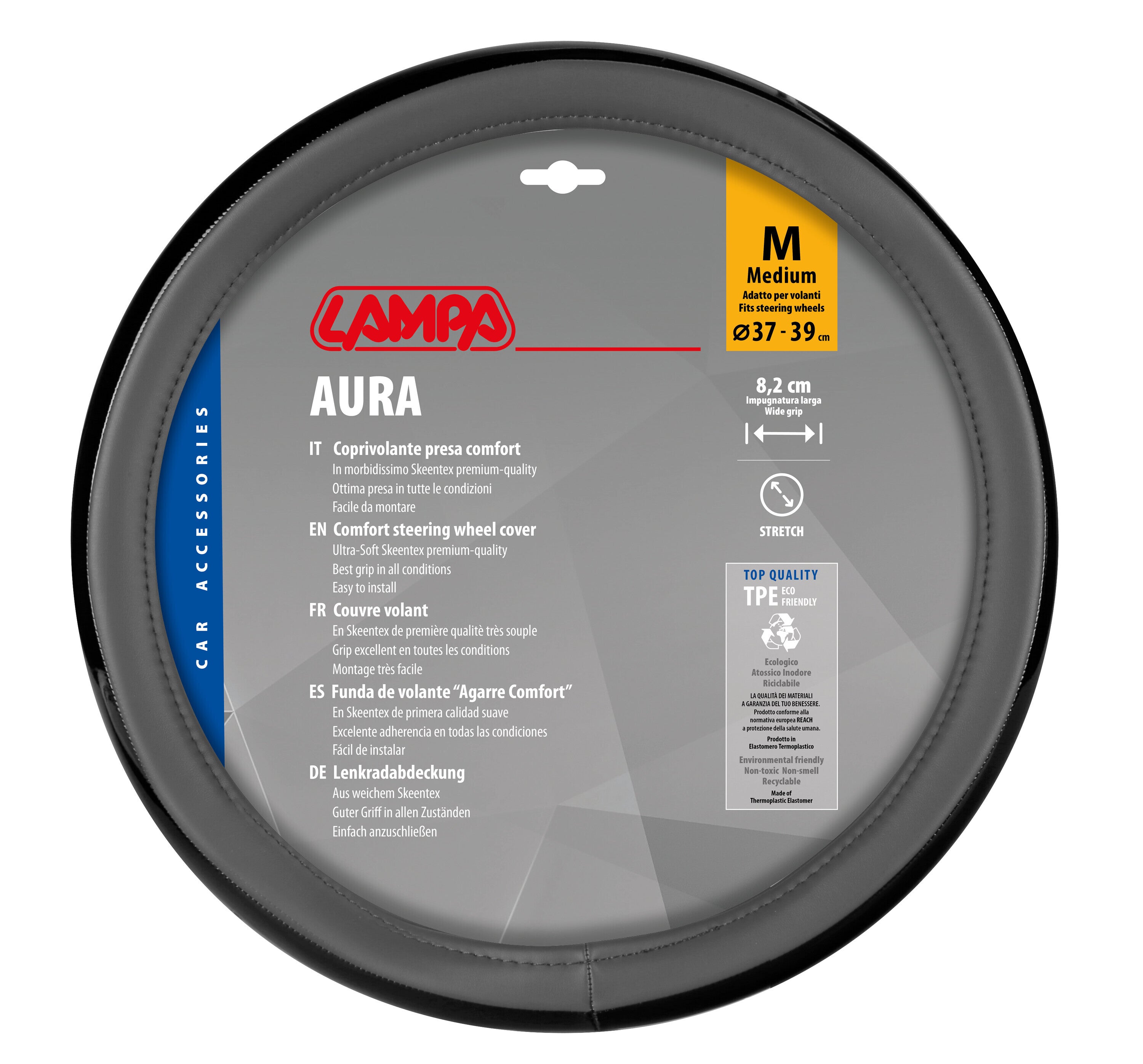 Aura, coprivolante in Skeentex - M - Ø 37/39 cm - Grigio