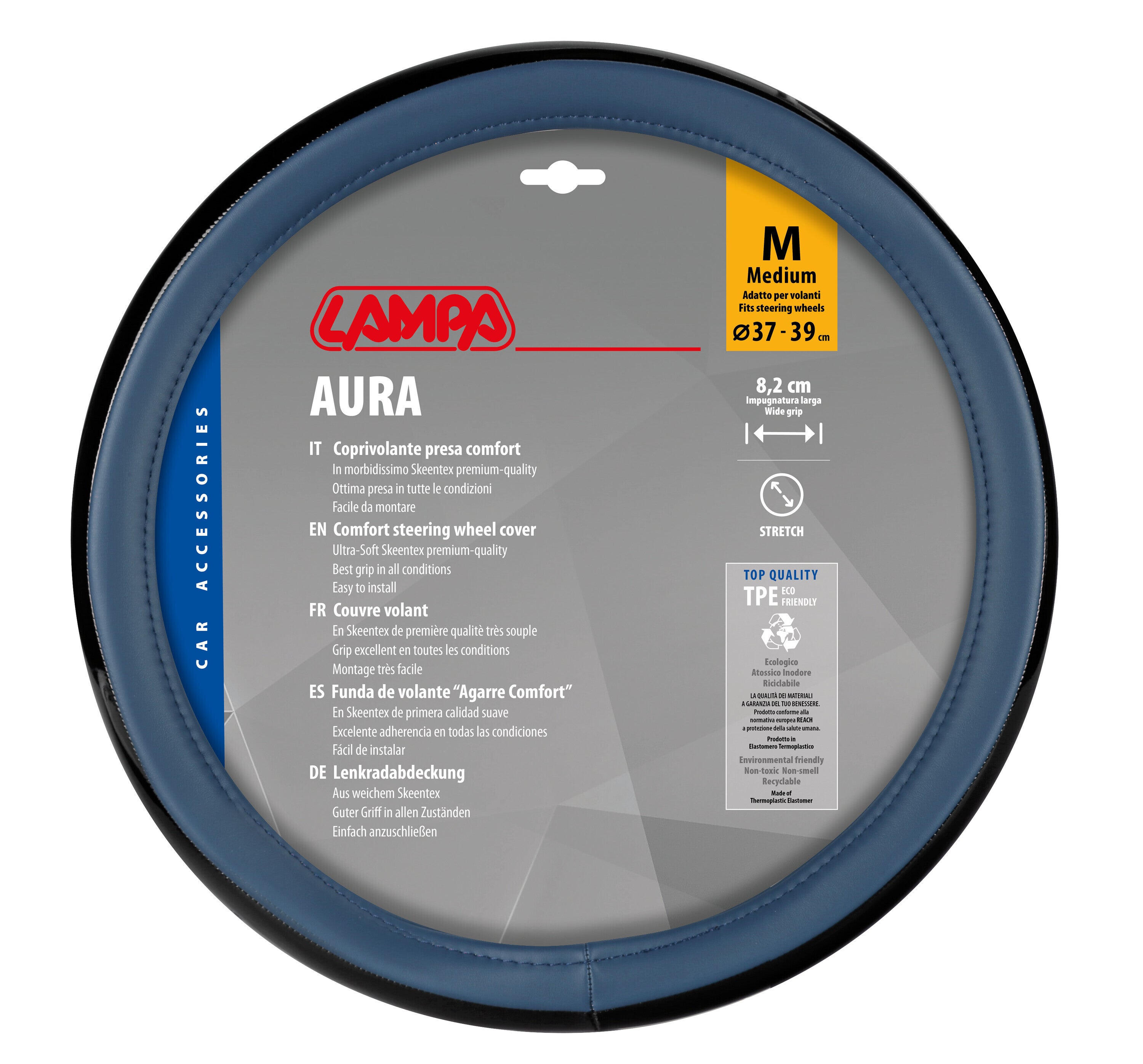 Aura, coprivolante in Skeentex - M - Ø 37/39 cm - Blu