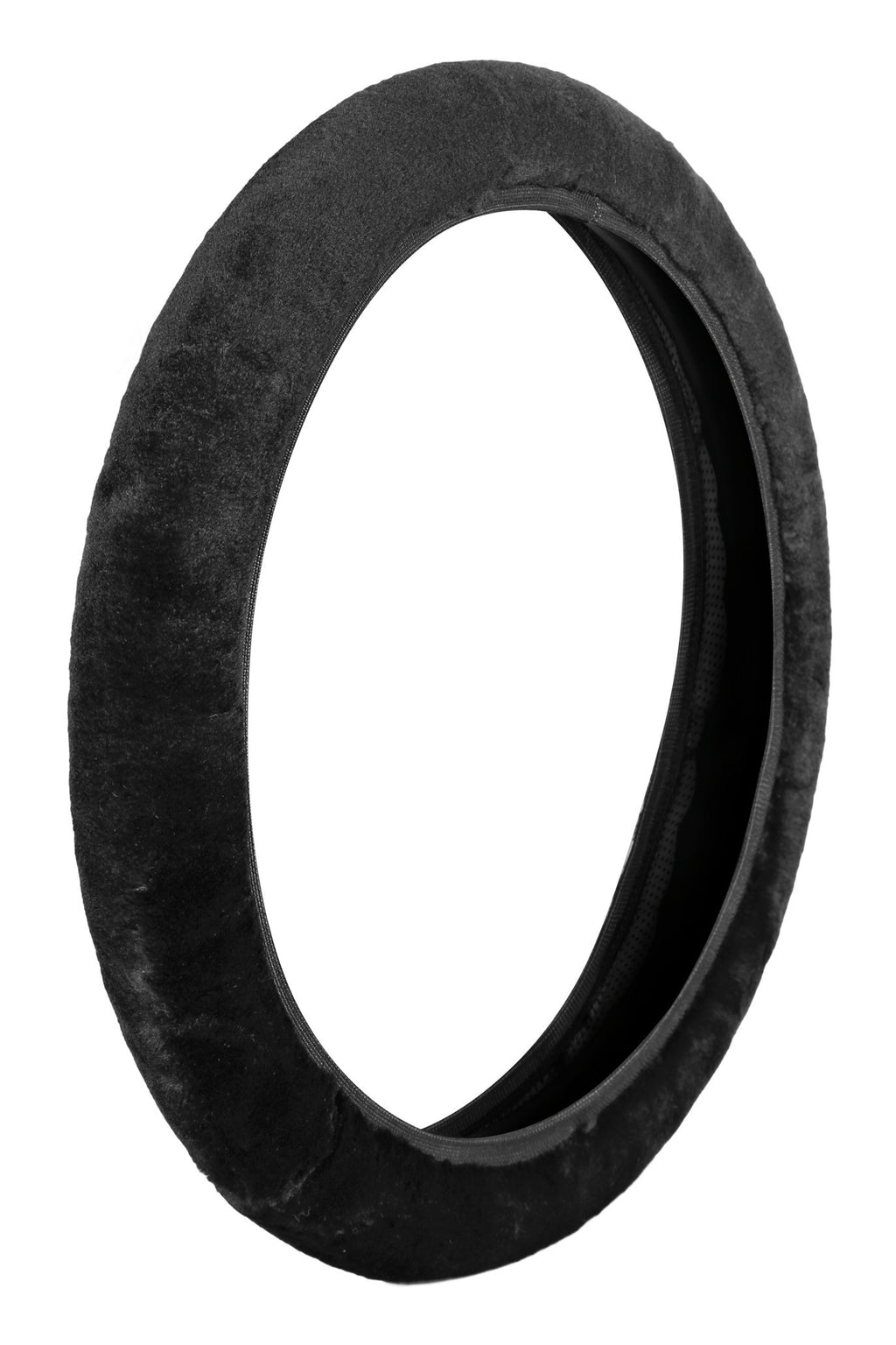 Fancy Plush, coprivolante elasticizzato in pelliccia sintetica - Ø 36-42 cm - Nero