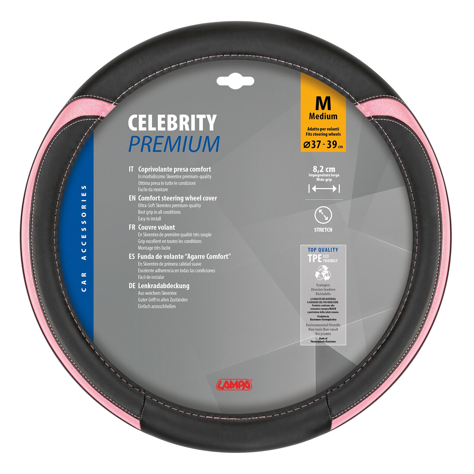 Celebrity, coprivolante in Skeentex - M - Ø 37/39 cm - Rosa