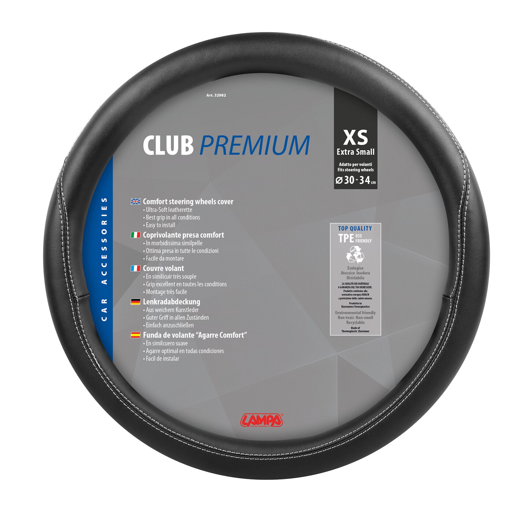 Club, coprivolante in Skeentex - XS - Ø 30/34 cm - Nero